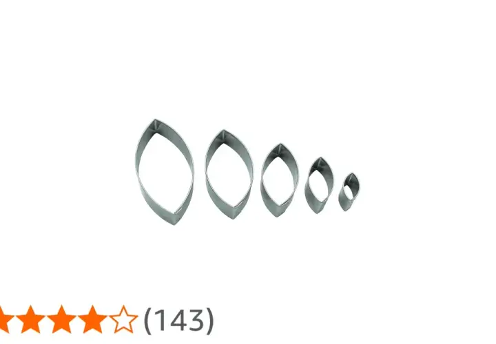 Set di 5 tagliabiscotti ovali in metallo, perfetti per creare biscotti ovali di diverse dimensioni.
